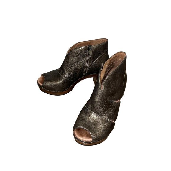 Dansko Women's Peep-Toe Heels in Metallic Brown - Picture 2 of 11